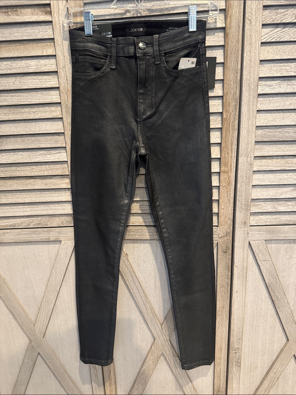 Joe's the Charlie Jeans Gunmetal Metallic Skinny High-Rise Women's size 24